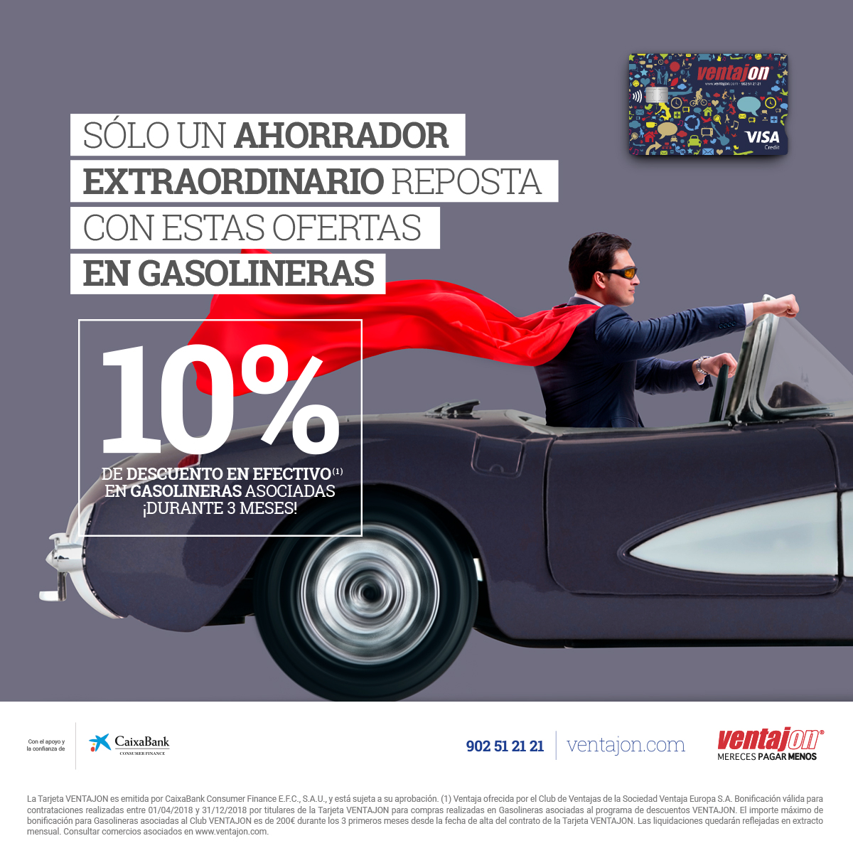 Ahorra un 10% en gasolina con la Tarjeta VENTAJON.