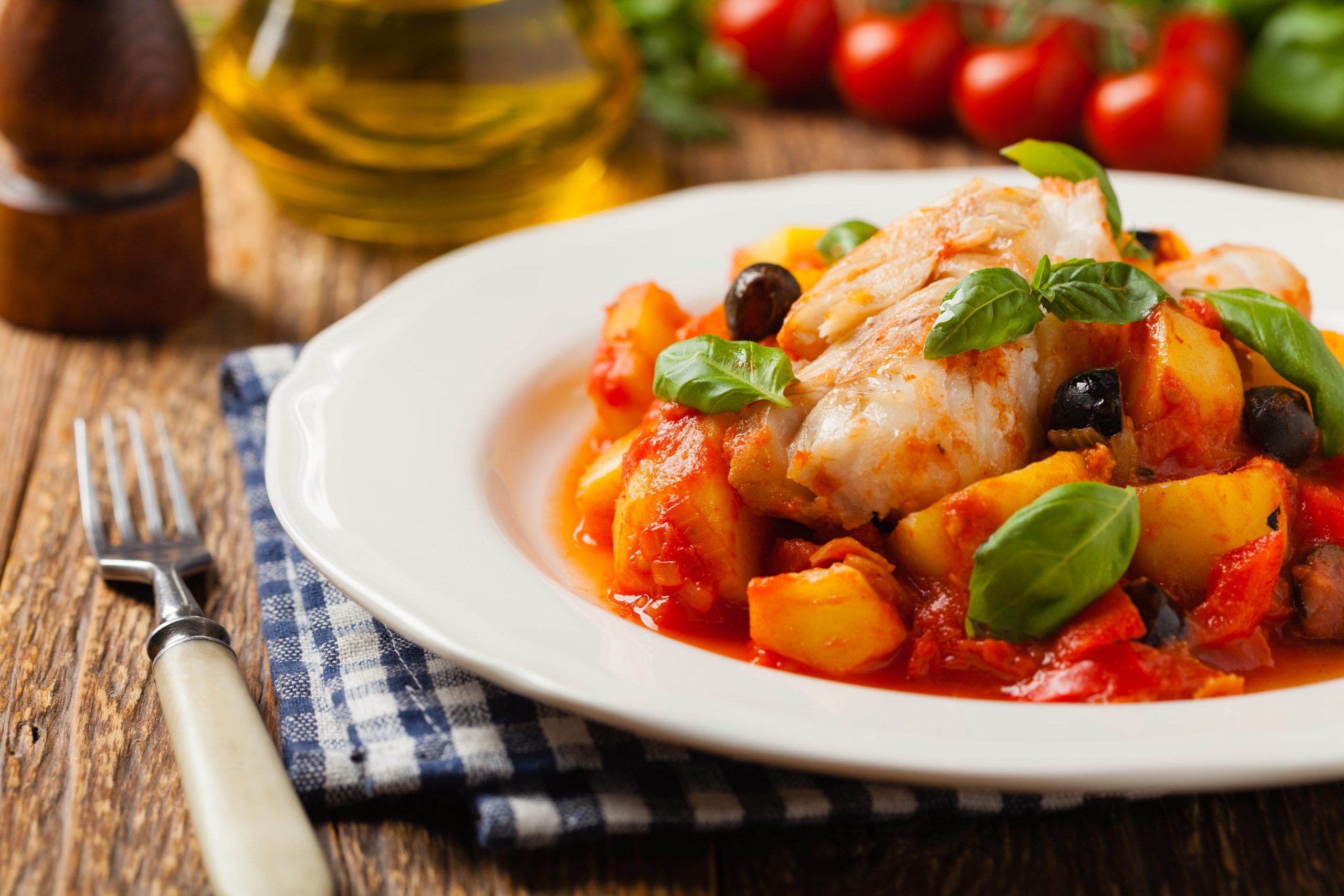 bacalao con tomate y patata